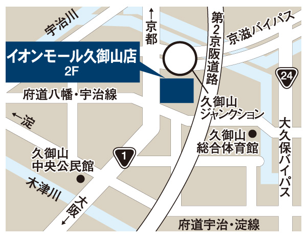 パリミキ イオンモール久御山店 地図