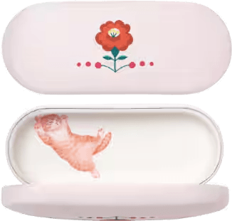 花と猫のメガネケースイメージ