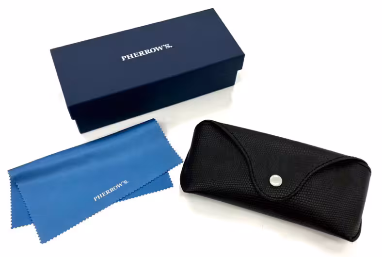 専用ケース、メガネ拭き、化粧箱