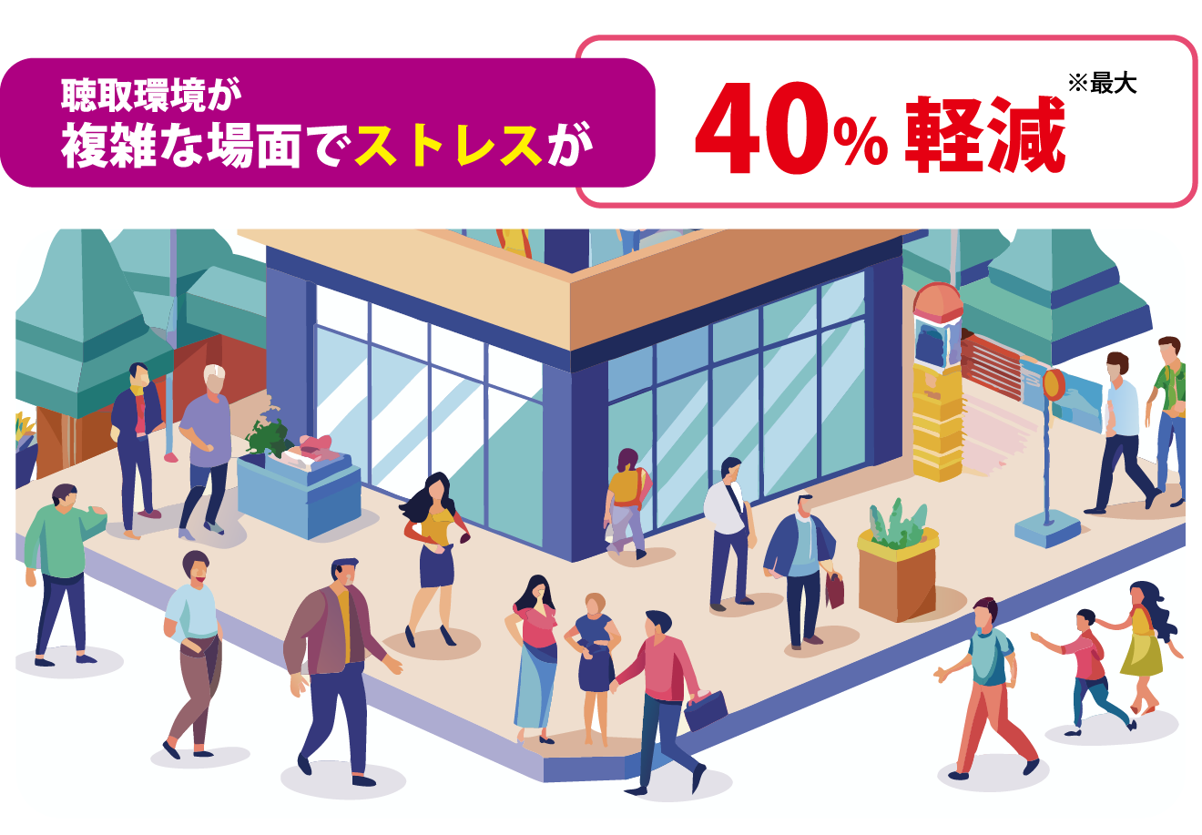 ストレスが 最大40%軽減