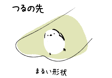 つるの先にエナガのワンポイント