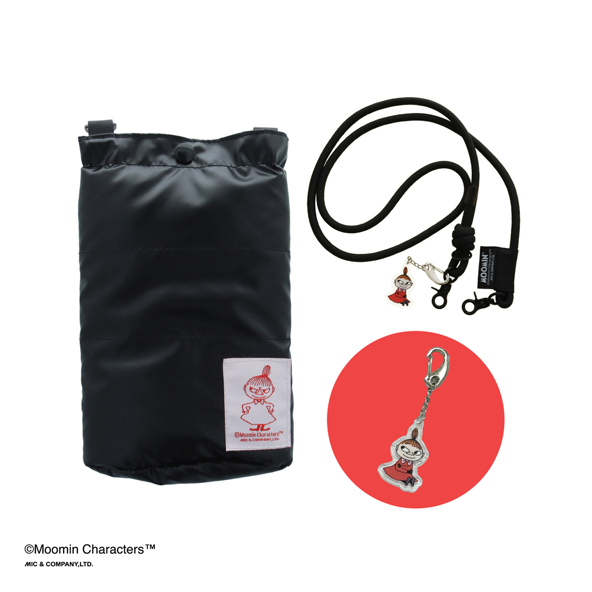 MOOMIN サングラスポーチ ブラック/レッド リトルミィ