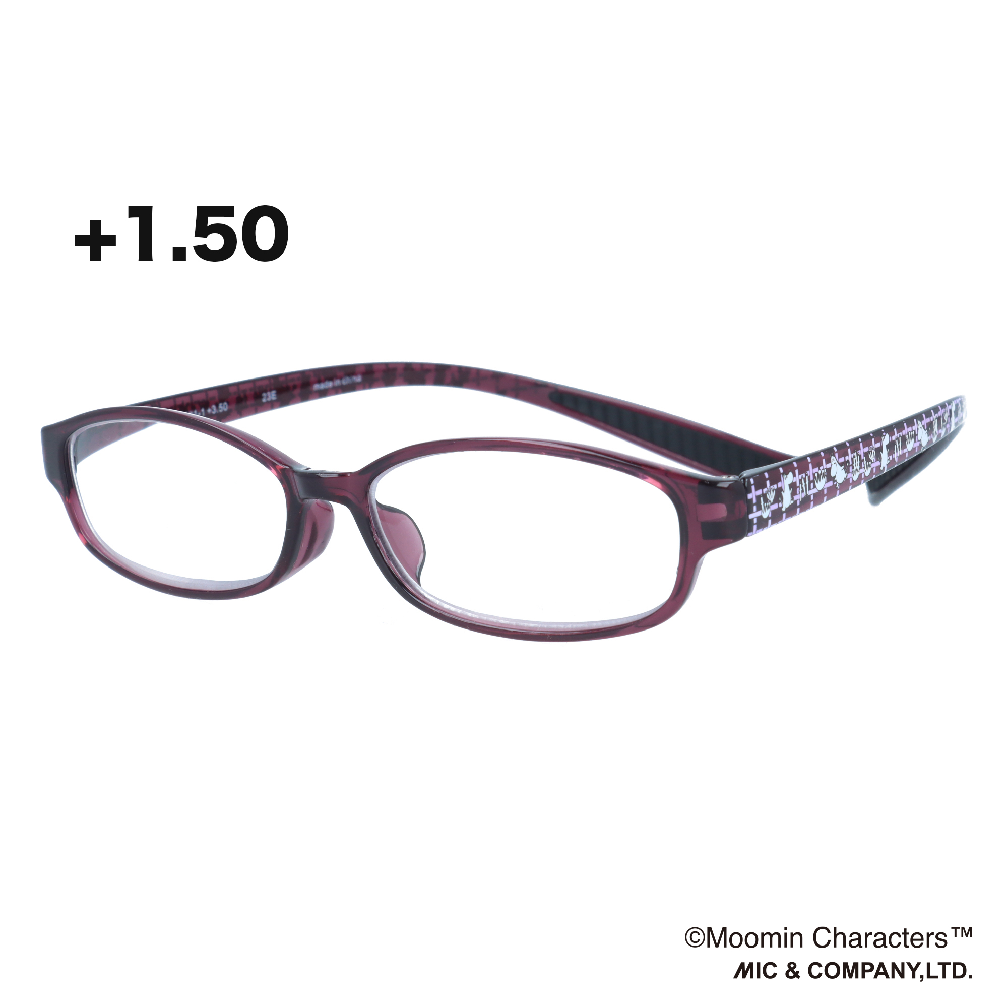 ムーミン リーディンググラス MOR-001-1 ムーミン +1.50 パープル
