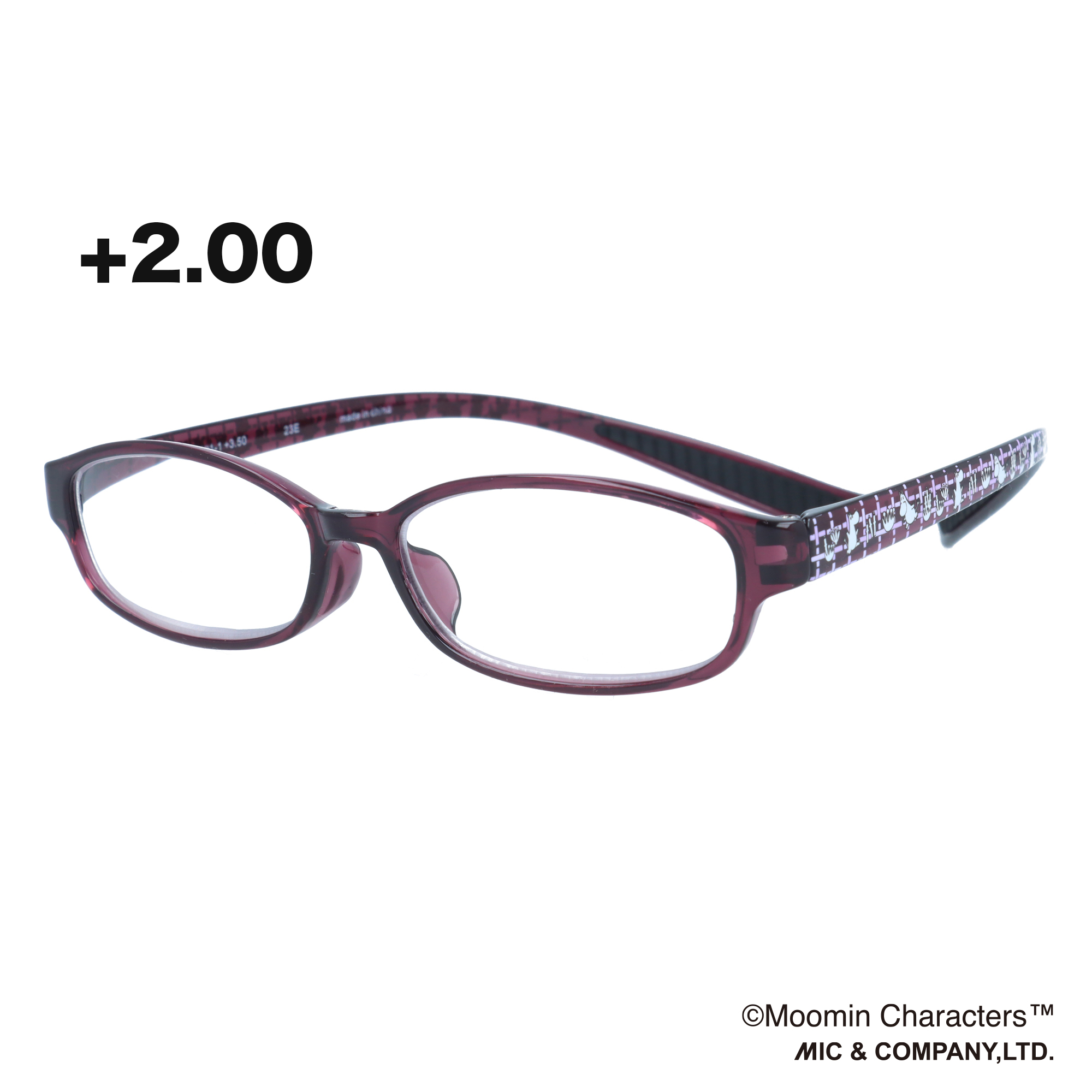 ムーミン リーディンググラス MOR-001-1 ムーミン +2.00 パープル