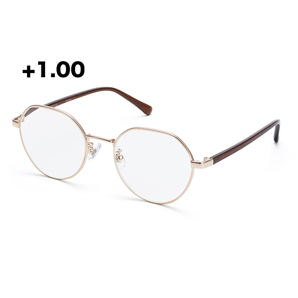パリミキリーディンググラス NATHALIE +1.00 ゴールド/ブラウン