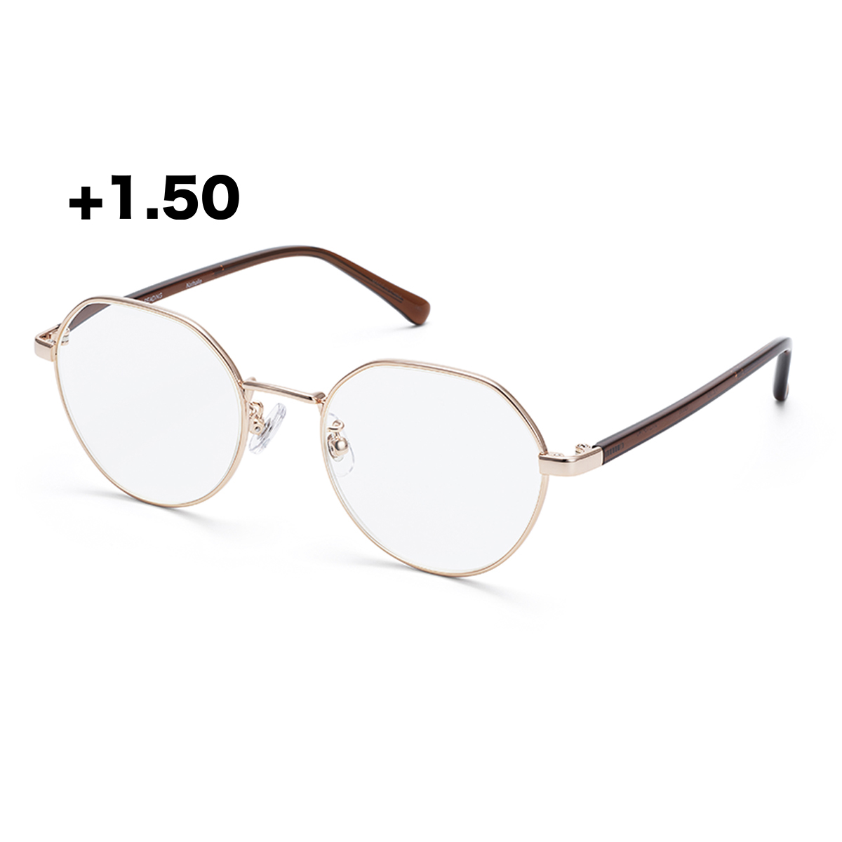 パリミキリーディンググラス NATHALIE +1.50 ゴールド/ブラウン