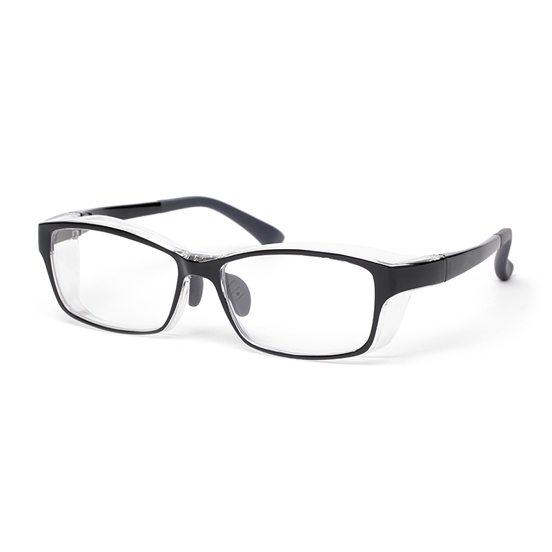 【フード一体型】花粉メガネ KF-013 ブラック （ＵＶカット くもり止め付き）