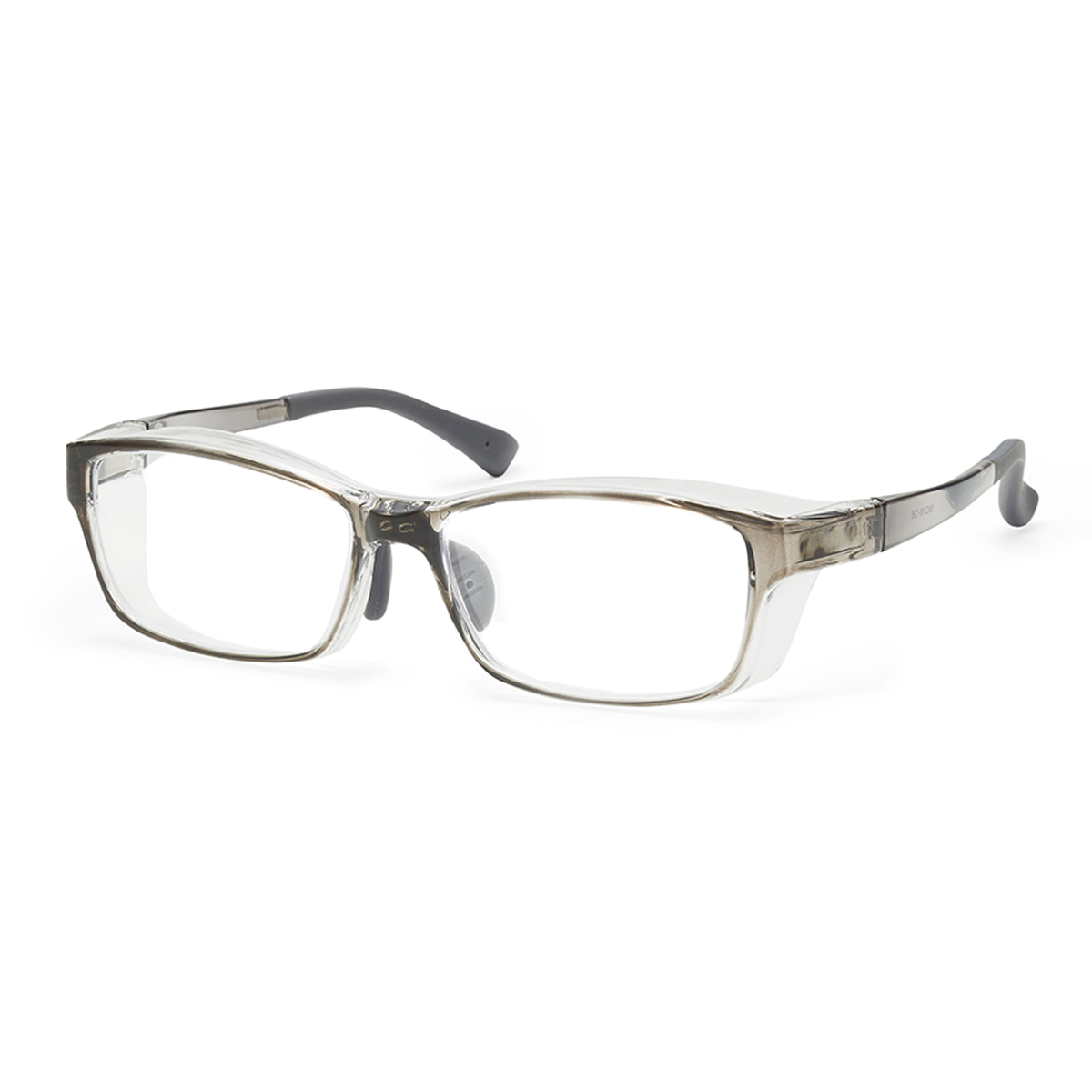 【フード一体型】花粉メガネ KF-013 グレー （ＵＶカット くもり止め付き）