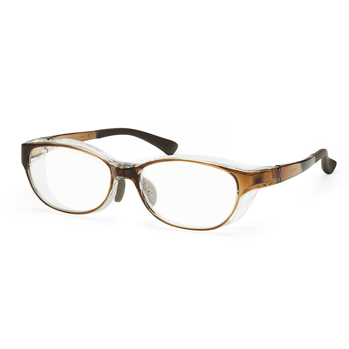 【フード一体型】花粉メガネ KF-014 ブラウン （ＵＶカット くもり止め付き）