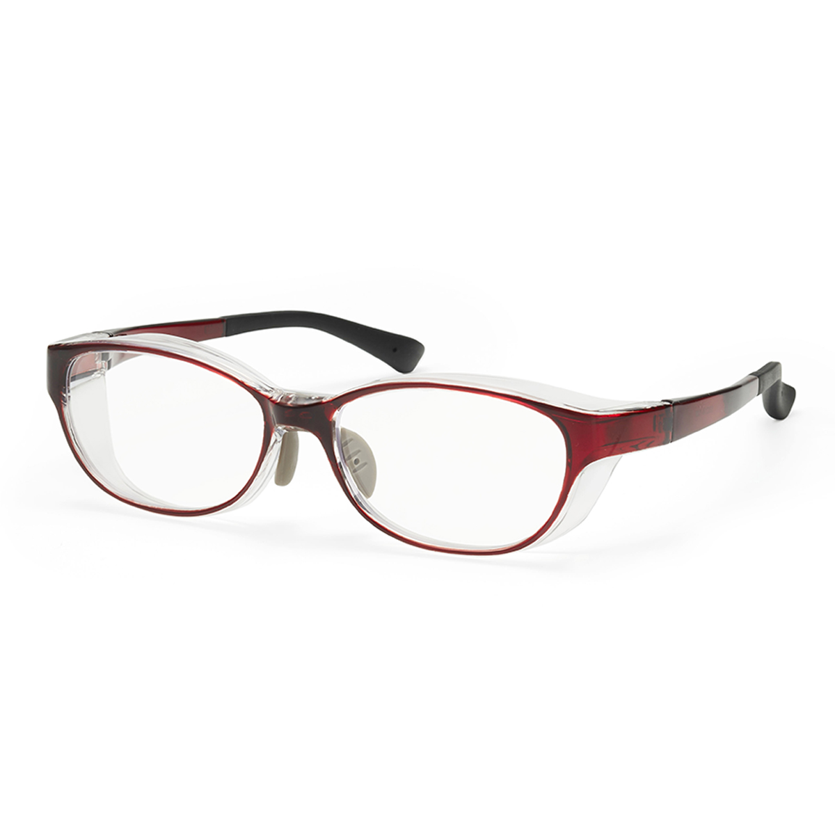 【フード一体型】花粉メガネ KF-014 レッド （ＵＶカット くもり止め付き）