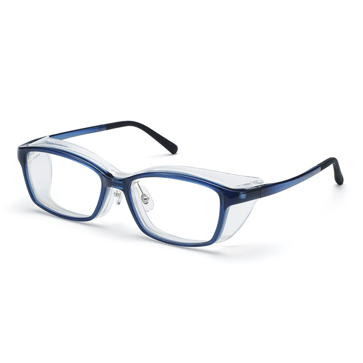 【フード着脱可能】花粉メガネ KF-101R クリアブルー (ＵＶカット くもり止め付き)