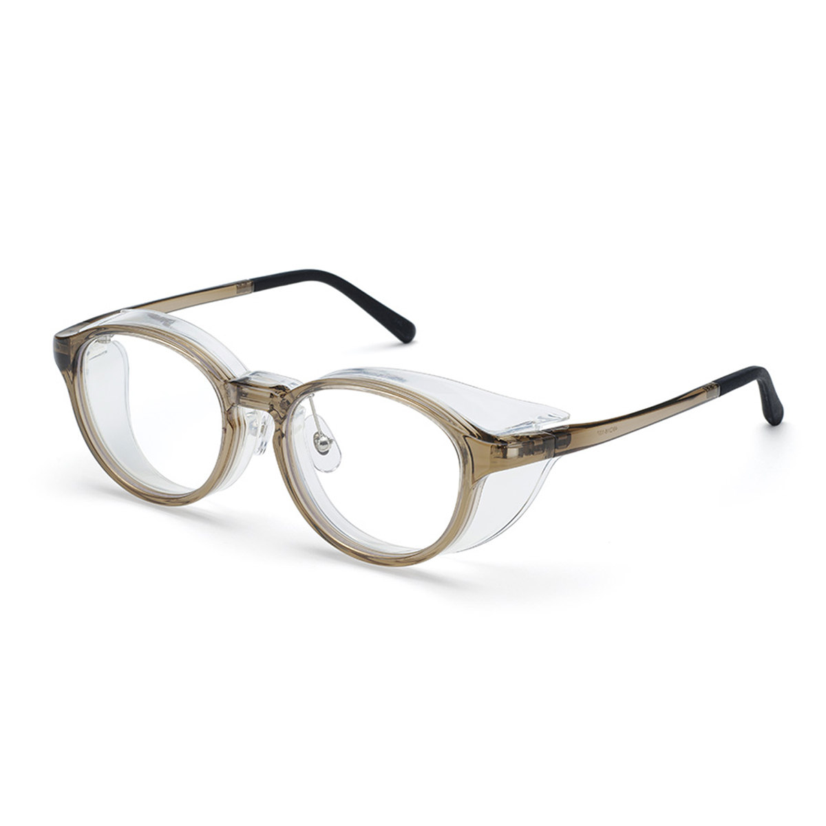 【フード着脱可能】花粉メガネ KF-106 クリアカーキ (ＵＶカット くもり止め付き)