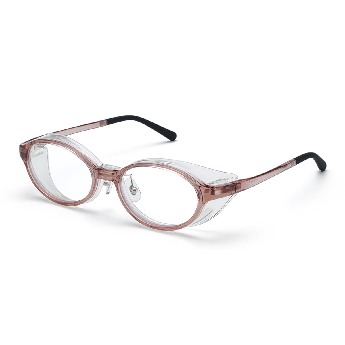 【フード着脱可能】花粉メガネ KF-107  クリアワイン (ＵＶカット くもり止め付き)