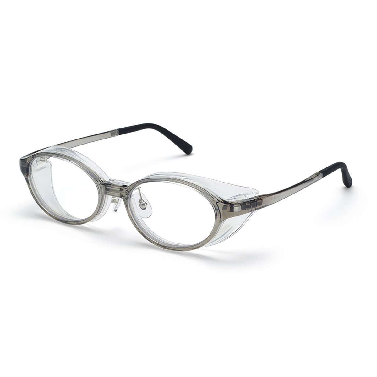 【フード着脱可能】花粉メガネ KF-107  クリアグレー (ＵＶカット くもり止め付き)