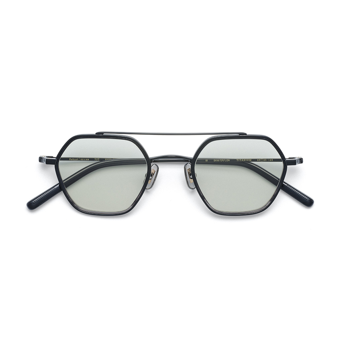 ブラックマット/グレー (ライトグリーン)