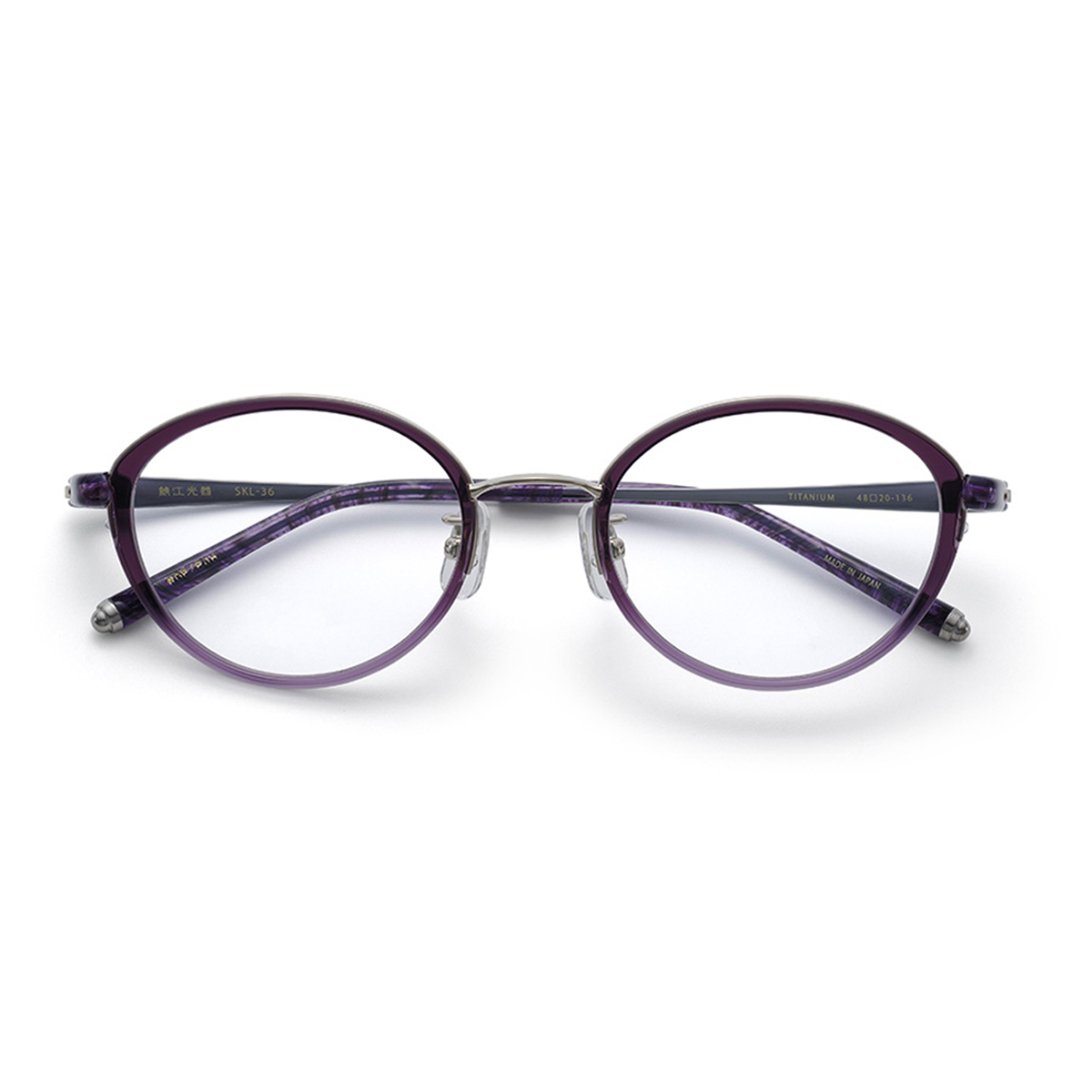 ホワイトゴールド/パープルハーフ 48