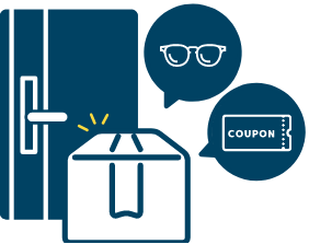 フレームとクーポンをお届けのイメージ画像