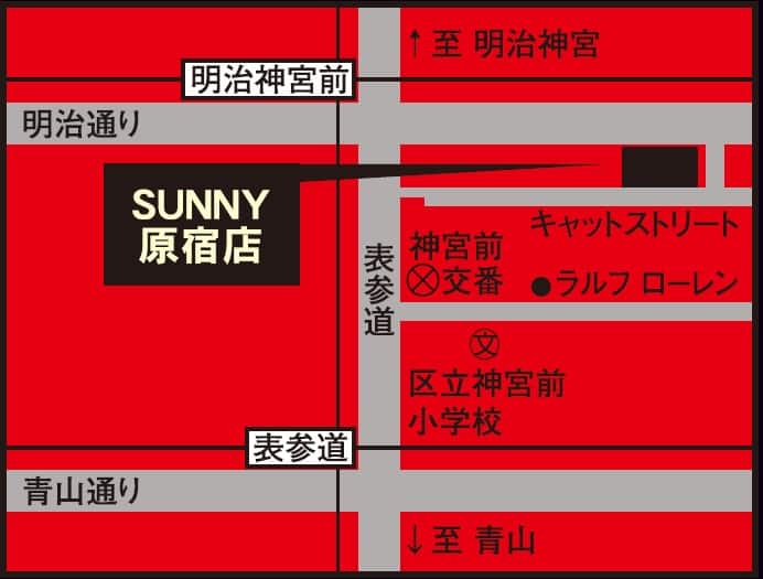 SUNNY 原宿店　MAP