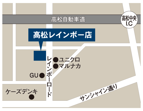 パリミキ 高松レインボー店 地図