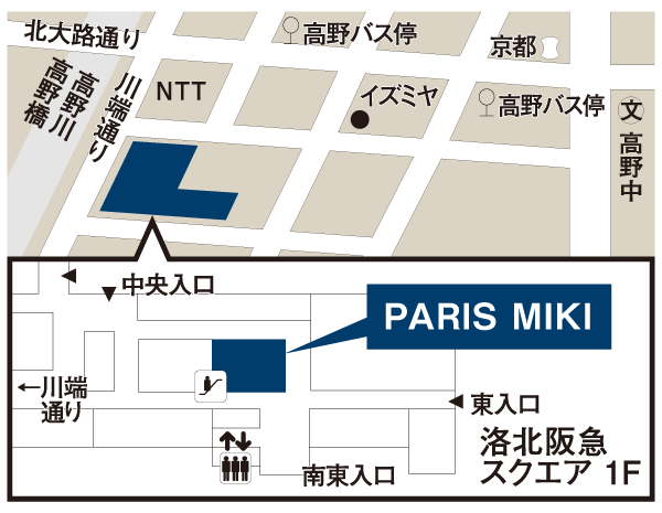 パリミキ 洛北阪急スクエア店 地図