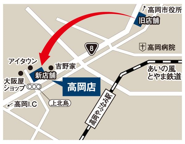 パリミキ 高岡店 地図