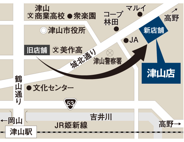 パリミキ 津山店 地図