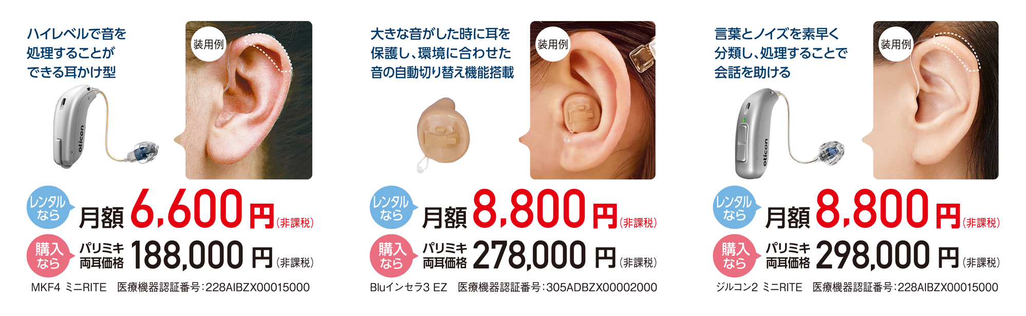 パリミキ補聴器 選べる「レンタル」と「購入」　
