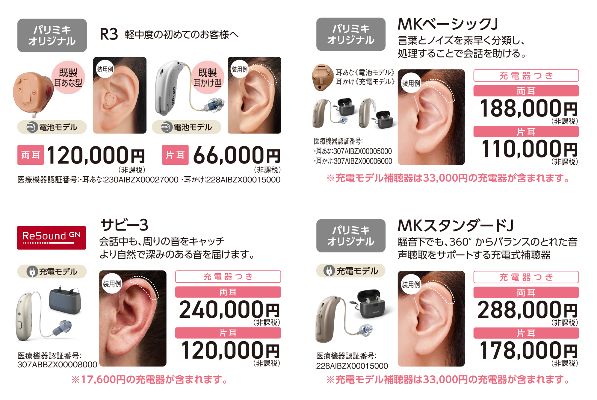 パリミキ補聴器 選べる「レンタル」と「購入」　