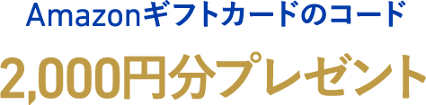 Amazonギフトカードのコード 2,000円分プレゼント