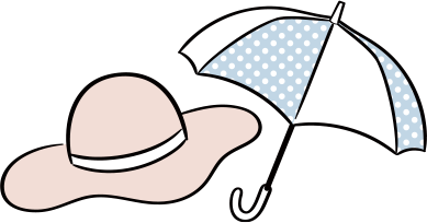 日傘や帽子